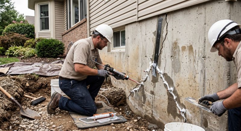 Cracked Foundation Repair in Miamisburg, OH