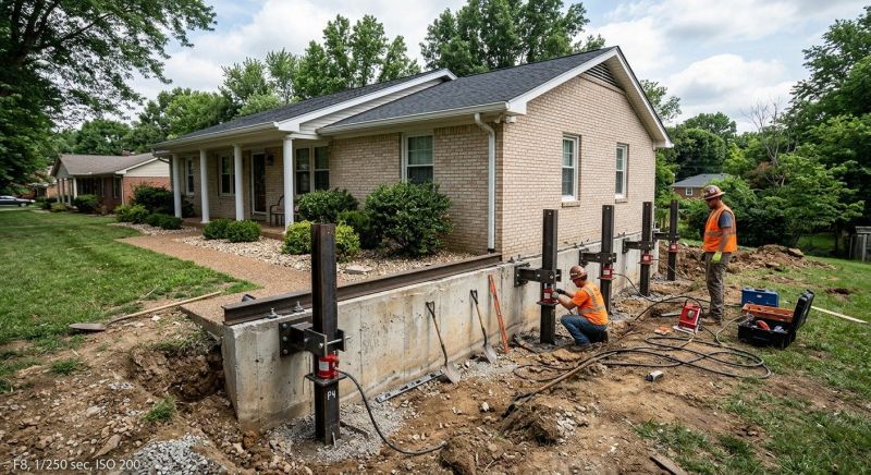 Foundation Pier Leveling in Waynesville, OH